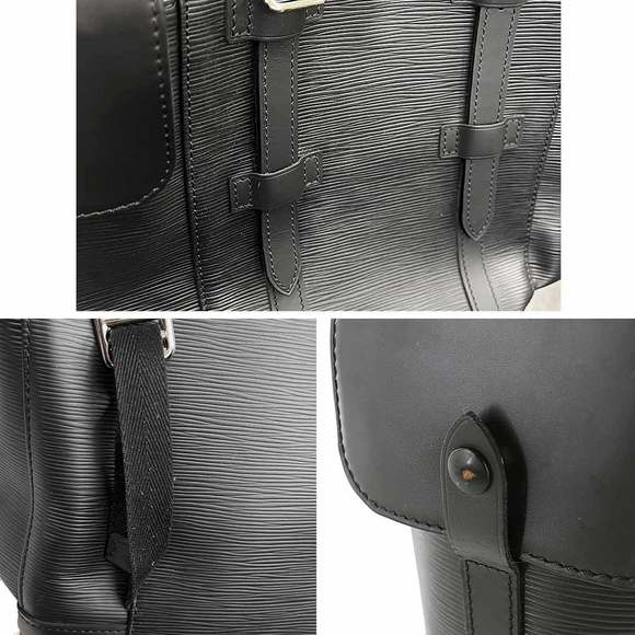 Louis Vuitton Epi Christopher PM Backpack Rucksack Leather Noir - Picture 6 of 8